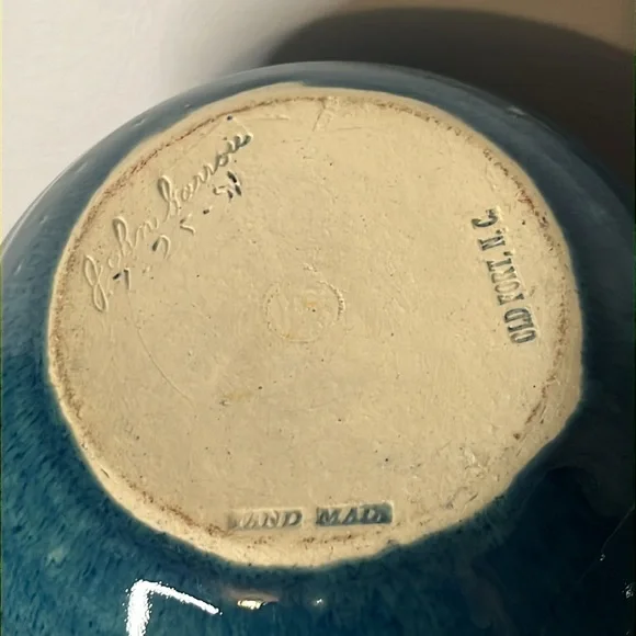 John Garrou Pottery 1991 Blue & Purple Glazed Stock Pot with Lid - Picture 8 of 11